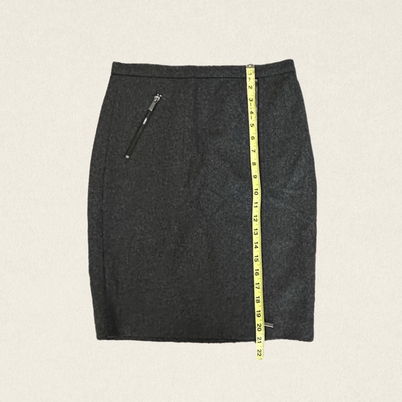 J.Crew The Pencil Asymmetrical Zipper Wool Blend Skirt - Picture 4 of 7